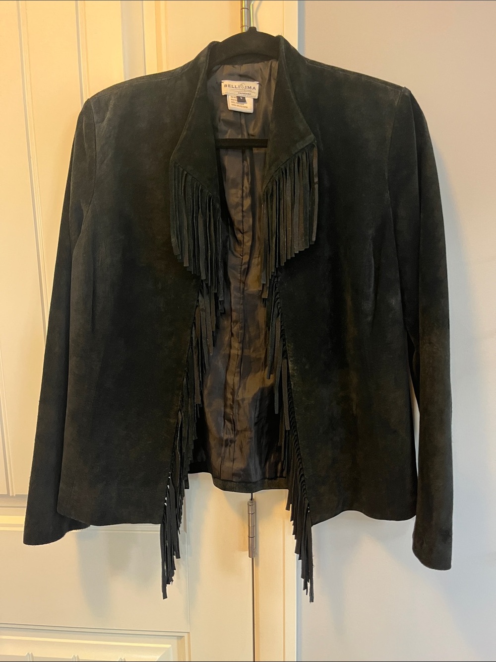 Bellissima Black Suede Fringe Jacket S